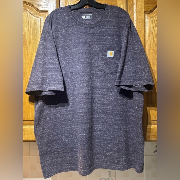 Carhartt Men's Purple Pattern Short Sleeve Pocket T-Shirt 2XL Loose Fit EUC - Picture 1 of 7
